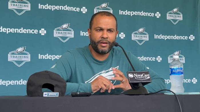 Eagles DC Sean Desai on Aug. 20, 2023